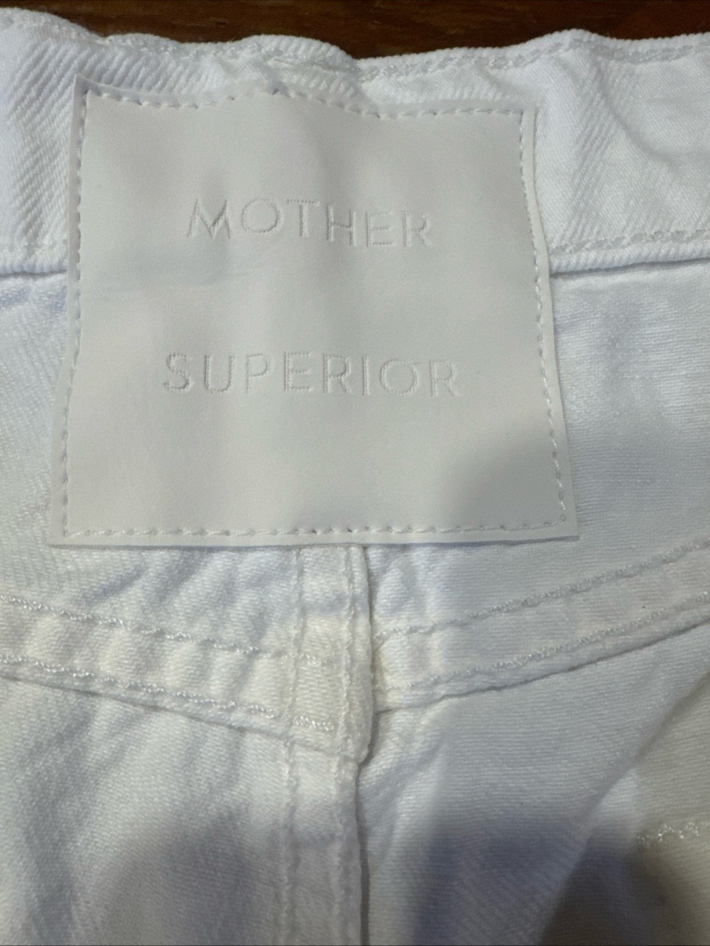 Mother Superior The Maven Bermuda Fray Jean Shorts Size 27 White Denim New - Picture 6 of 10